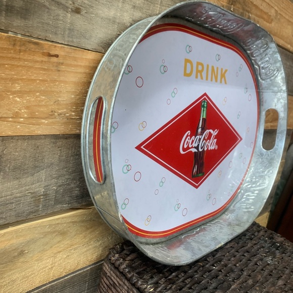 Coca Cola Galvanized Tin Serving Tray - Picture 2 of 6